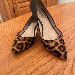 Louise et Cie Black Leather and Calf Hair pumps size 6